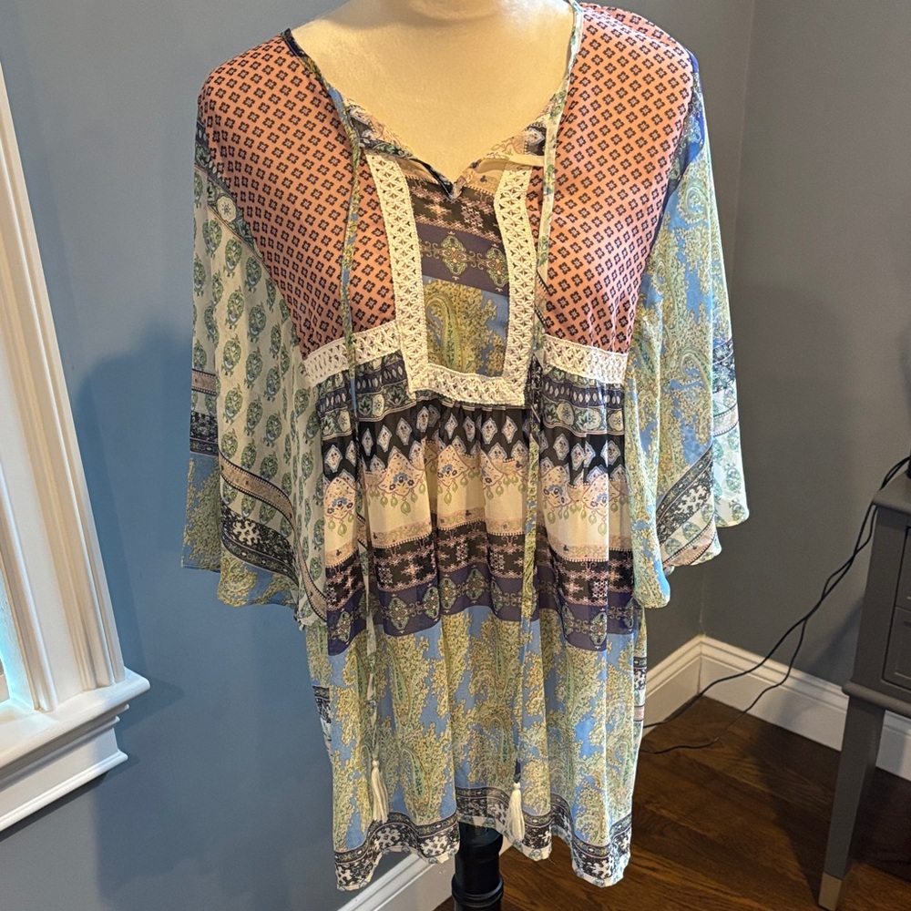 Bohemian Multicolor Tunic Top